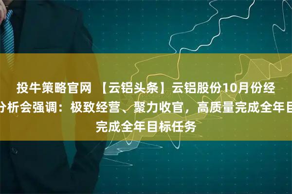 投牛策略官网 【云铝头条】云铝股份10月份经济活动分析会强调：极致经营、聚力收官，高质量完成全年目标任务